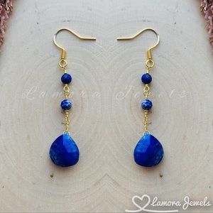 Lapis Lazuli Gemstone Drop Earrings